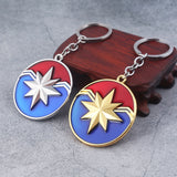 Marvel jewelry Captain Marvel Shield Keychain The Avengers 4 Superhero Carol Danvers Charms Key Chains for Women Men Jewelry
