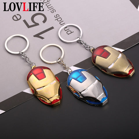 Iron Man Mask Keychain Metal Key Chains Toys Fashion Keyring Gift Car Accessories Small Gifts Event Giveaway